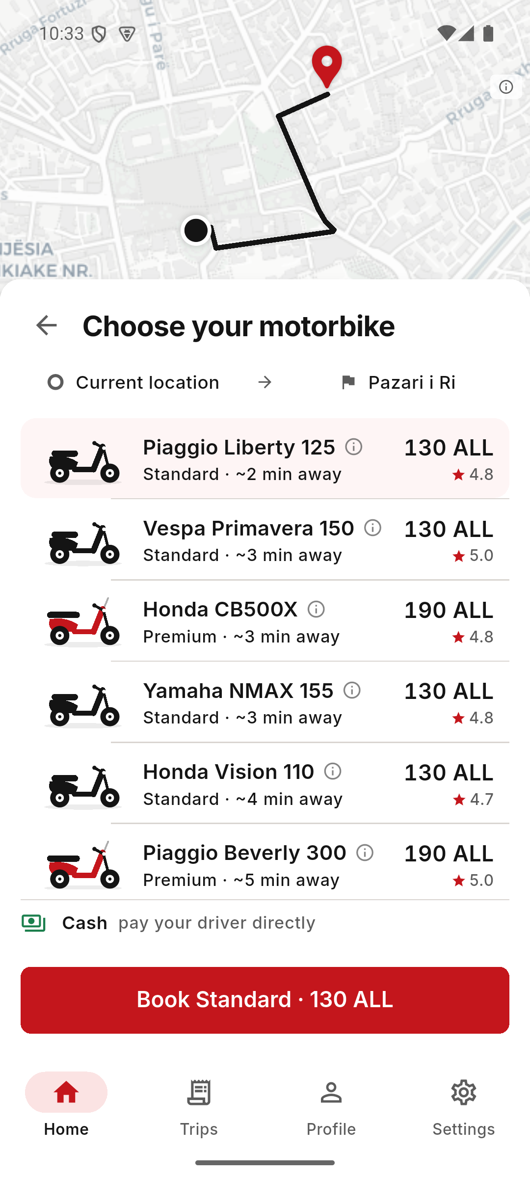 The motorbike list
